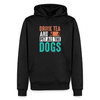 Boire du thé Pet Dogs Chai Buveur - Sweat à capuche Premium bio Homme - noir - Devant - Nico (187cm)