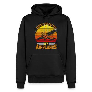 pilot lustiger Spruch - Männer Premium Bio Hoodie - Schwarz - Vorne - Nico (187cm)