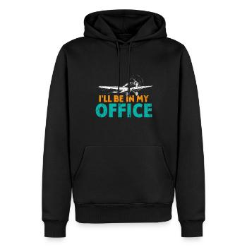 I be in my Office - Männer Premium Bio Hoodie - Schwarz - Vorne - Nico (187cm)