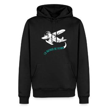 I'd rather be Flying - Männer Premium Bio Hoodie - Schwarz - Vorne - Nico (187cm)