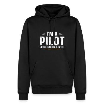 Funny Aviator saying - Männer Premium Bio Hoodie - Schwarz - Vorne - Nico (187cm)