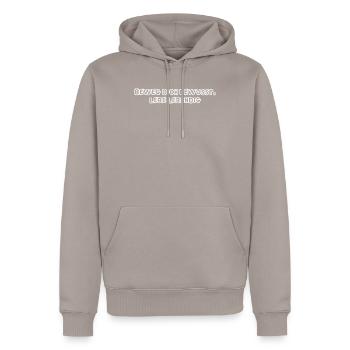 Pilates - Beweg dich bewusst, lebe lebendig - Männer Premium Bio Hoodie - Taupe - Vorne - Nico (187cm)