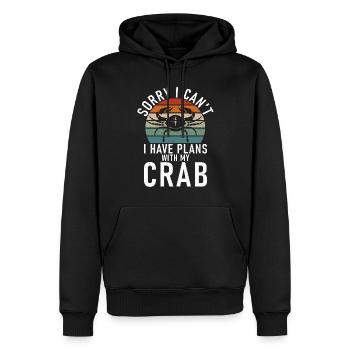 Cadeaux Crab Lover - Sweat à capuche Premium bio Homme - noir - Devant - Nico (187cm)