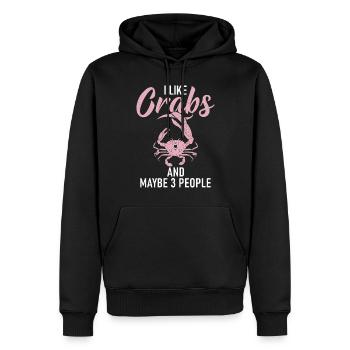 Cadeaux Crab Lover - Sweat à capuche Premium bio Homme - noir - Devant - Nico (187cm)