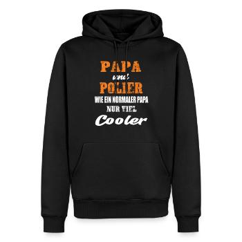 Papa und Polier - Männer Premium Bio Hoodie - Schwarz - Vorne - Nico (187cm)