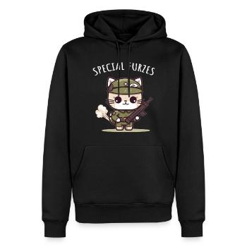 Uniforme militaire général Fart Cat spécial - Sweat à capuche Premium bio Homme - noir - Devant - Nico (187cm)