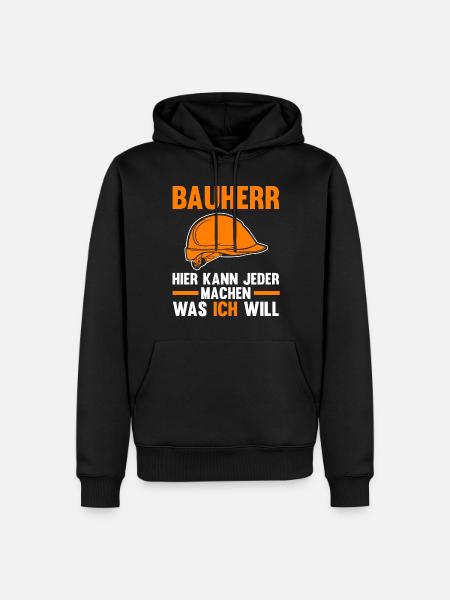 Bauherr - Männer Premium Bio Hoodie - Schwarz