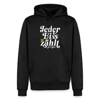 Veganer Jeder Biss Zählt Ich Liebe Tiere Go Vegan - Männer Premium Bio Hoodie - Schwarz - Vorne - Nico (187cm)