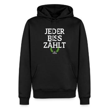 Veganer Jeder Biss Zählt Ich Liebe Tiere Go Vegan - Männer Premium Bio Hoodie - Schwarz - Vorne - Nico (187cm)