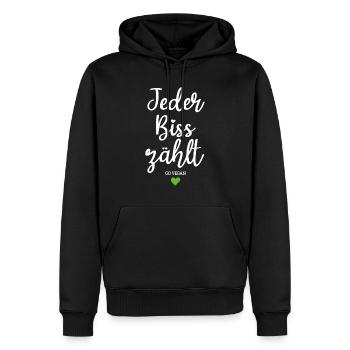 Veganer Jeder Biss Zählt Ich Liebe Tiere Go Vegan - Männer Premium Bio Hoodie - Schwarz - Vorne - Nico (187cm)