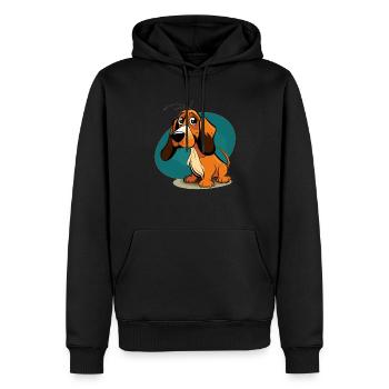 Chien dans le style comique - Sweat à capuche Premium bio Homme - noir - Devant - Nico (187cm)