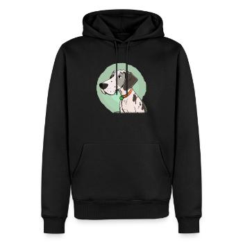 Chien dans le style comique - Sweat à capuche Premium bio Homme - noir - Devant - Nico (187cm)