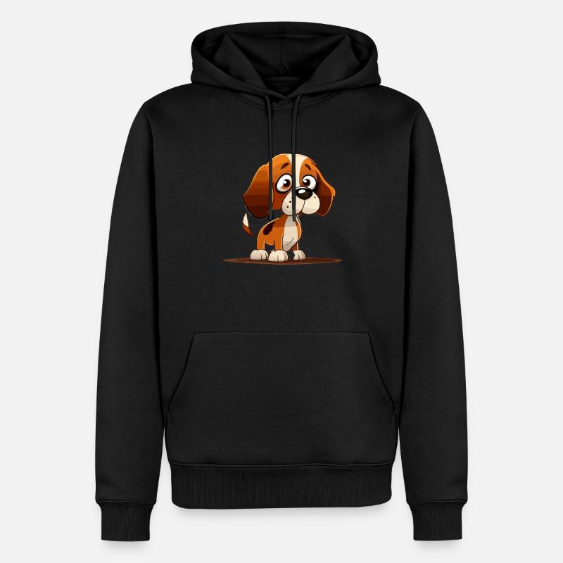 Hund im comic style - Männer Premium Bio Hoodie - Schwarz