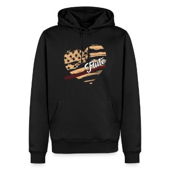 Flute Flute Flag - Men’s Premium Organic Hoodie - black - Front - Nico (187cm)