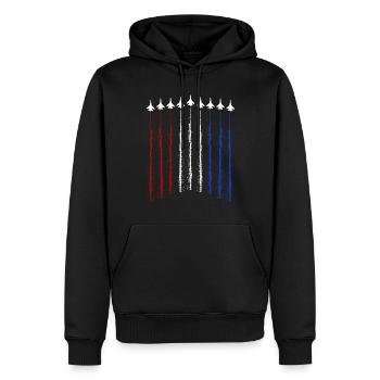 Airplane Plane USA Flag - Männer Premium Bio Hoodie - Schwarz - Vorne - Nico (187cm)