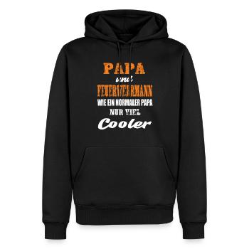 Papa und Feuerwehrmann - Männer Premium Bio Hoodie - Schwarz - Vorne - Nico (187cm)