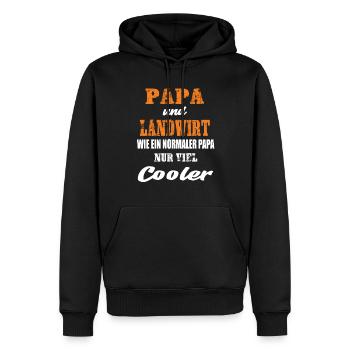 Papa und Landwirt - Männer Premium Bio Hoodie - Schwarz - Vorne - Nico (187cm)