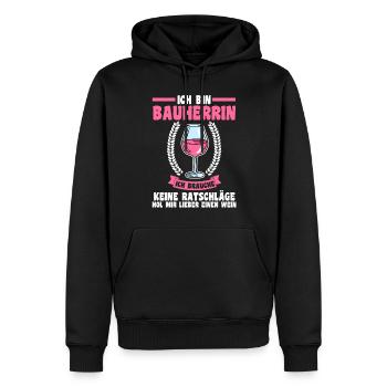 Bier Bauherrin - Männer Premium Bio Hoodie - Schwarz - Vorne - Nico (187cm)