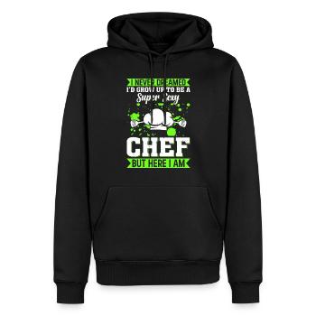 Je n’ai jamais rêvé de devenir un chef super sexy - Sweat à capuche Premium bio Homme - noir - Devant - Nico (187cm)