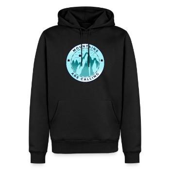 Les montagnes appellent des citations de montagne - Sweat à capuche Premium bio Homme - noir - Devant - Nico (187cm)