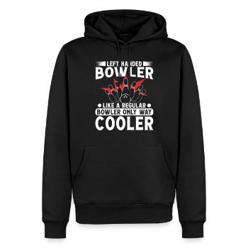 Bowler gaucher comme un refroidisseur Bowler normal - Sweat à capuche Premium bio Homme - noir - Devant - Nico (187cm)