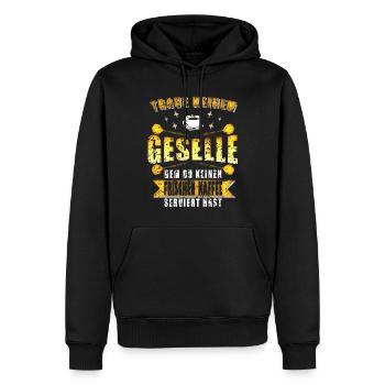 Geselle Kaffee Handwerker Spruch - Männer Premium Bio Hoodie - Schwarz - Vorne - Nico (187cm)