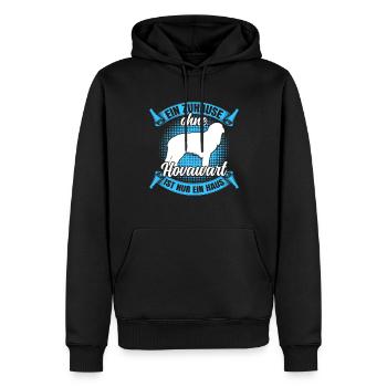 Ohne Hovawart nur ein Haus derber Bauernhund - Männer Premium Bio Hoodie - Schwarz - Vorne - Nico (187cm)