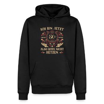 50er Papa 50 Jahre alt 50. Geburtstag Geschenk - Männer Premium Bio Hoodie - Schwarz - Vorne - Nico (187cm)