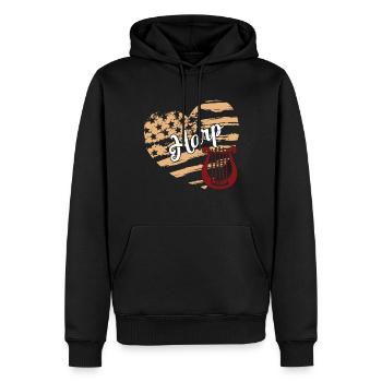 Harp Harp Flag - Men’s Premium Organic Hoodie - black - Front - Nico (187cm)