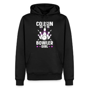 Cousin de la Bowler Girl - Sweat à capuche Premium bio Homme - noir - Devant - Nico (187cm)