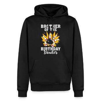 Brother of the Birthday Bowler - Männer Premium Bio Hoodie - Schwarz - Vorne - Nico (187cm)