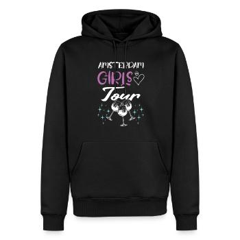 Amsterdam Girls Tour - Sweat à capuche Premium bio Homme - noir - Devant - Nico (187cm)