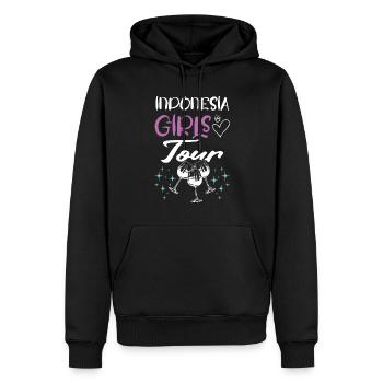 Tournée des filles en Indonésie - Sweat à capuche Premium bio Homme - noir - Devant - Nico (187cm)