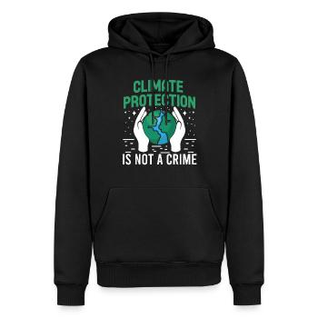 Activisme environnemental Protection du climat, pas crime Terre - Sweat à capuche Premium bio Homme - noir - Devant - Nico (187cm)