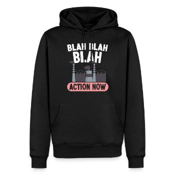 Environmental Activism Blah Action Now Environmental Protection Earth - Men’s Premium Organic Hoodie - black - Front - Nico (187cm)