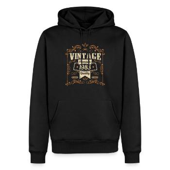 Vintage 1983 Geburtstag Sprüche - Männer Premium Bio Hoodie - Schwarz - Vorne - Nico (187cm)