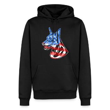 Miniature Pinscher Miniature Pinscher Flag - Men’s Premium Organic Hoodie - black - Front - Nico (187cm)