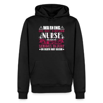 Nurse Do Not Disturb Nurse At Work - Men’s Premium Organic Hoodie - black - Front - Nico (187cm)