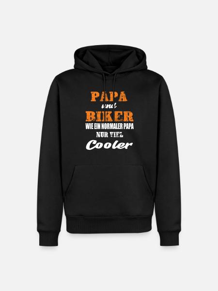 Papa und Biker - Männer Premium Bio Hoodie - Schwarz
