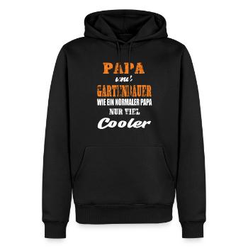 Papa und Gartenbauer - Männer Premium Bio Hoodie - Schwarz - Vorne - Nico (187cm)