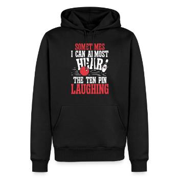 Somtimes i can almost hear the ten pin - Männer Premium Bio Hoodie - Schwarz - Vorne - Nico (187cm)