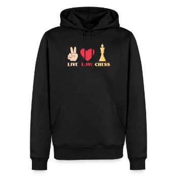 Funny Chess saying Design - Men’s Premium Organic Hoodie - black - Front - Nico (187cm)