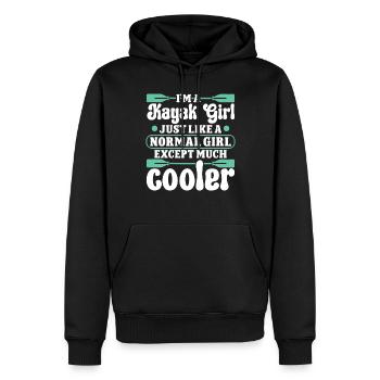 Je suis une fille avec kayak juste une fille normale - Sweat à capuche Premium bio Homme - noir - Devant - Nico (187cm)