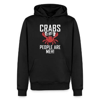 Cadeaux Crab Lover - Sweat à capuche Premium bio Homme - noir - Devant - Nico (187cm)