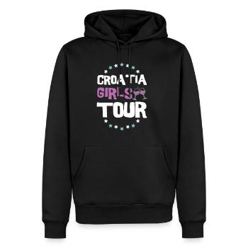 Tournée des filles en Croatie - Sweat à capuche Premium bio Homme - noir - Devant - Nico (187cm)