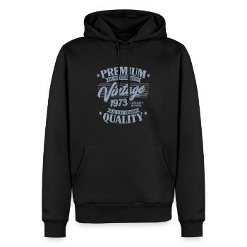 Vintage 1973 Geburtstag Sprüche "Limitierte - Männer Premium Bio Hoodie - Schwarz - Vorne - Nico (187cm)