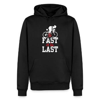Be Fast Or Be Last Radrennen Radrennfahrer - Männer Premium Bio Hoodie - Schwarz - Vorne - Nico (187cm)