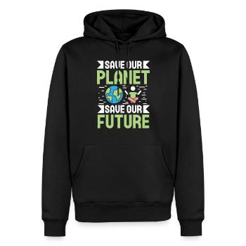L’activisme environnemental sauve notre avenir Protection de l’environnement Terre - Sweat à capuche Premium bio Homme - noir - Devant - Nico (187cm)