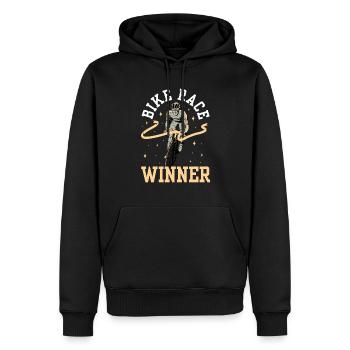 Vainqueur de la course cycliste Course cycliste Cyclistes - Sweat à capuche Premium bio Homme - noir - Devant - Nico (187cm)