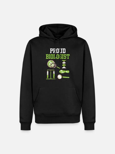 Fier biologiste Professeur de biologie - Sweat à capuche Premium bio Homme - noir